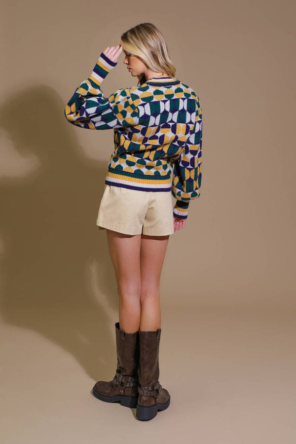 Cozy jacquard knit sweater