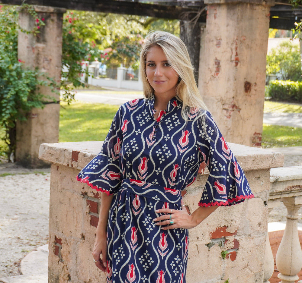 COMO MIDI | TULIP IKAT NAVY