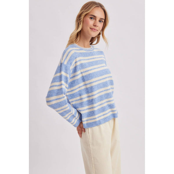 Soft Touch Striped Crew Sweater