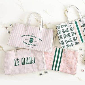 Mahjong Canvas Tote - Mahj Pink