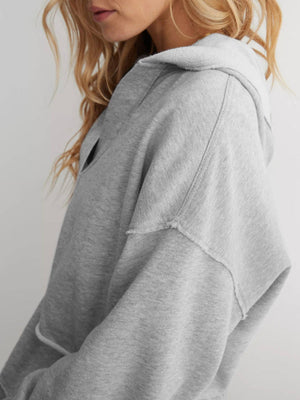 Hooded Loose Fit Long Sleeve Casual Pullover
