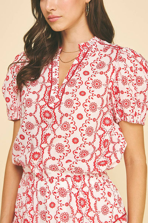 Geometric Floral Print Set