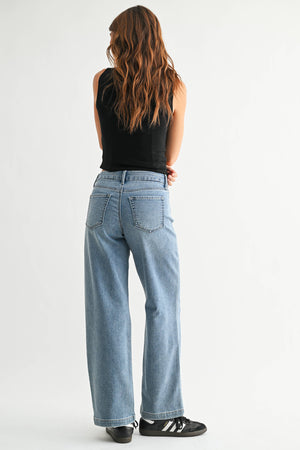 Washed Wide Leg Jeans