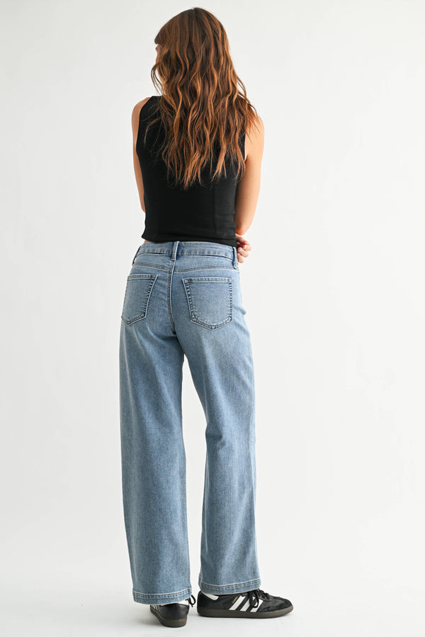 Washed Wide Leg Jeans