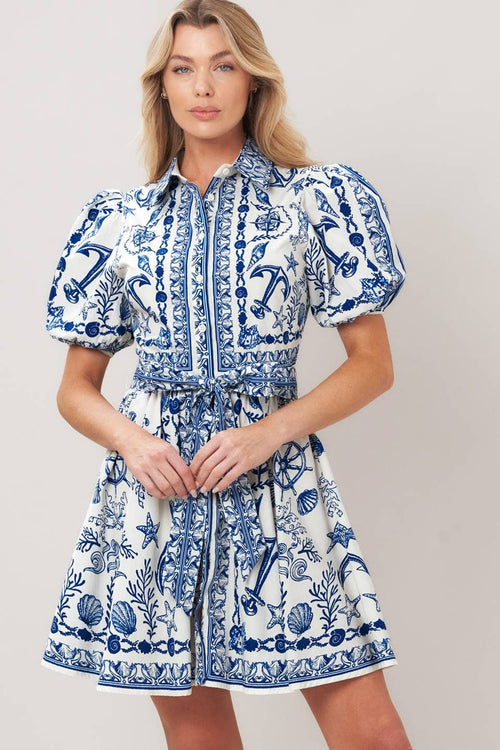 A Printed Woven Mini Dress