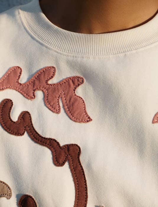 Applique Sewn Detail & Slow Stitched Sweatshirt