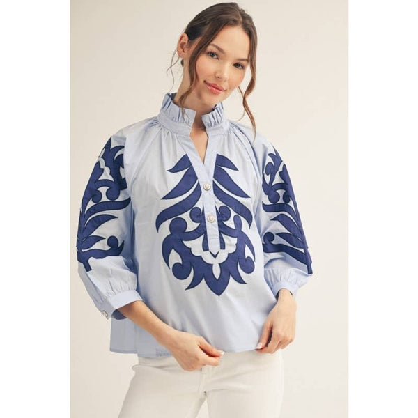 Baroque applique detail top