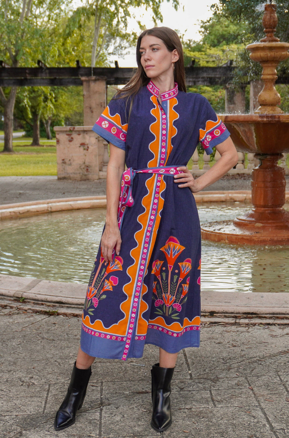 Sydney Shirtdress | Lotus Navy