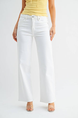 White High Rise Full Length Jeans