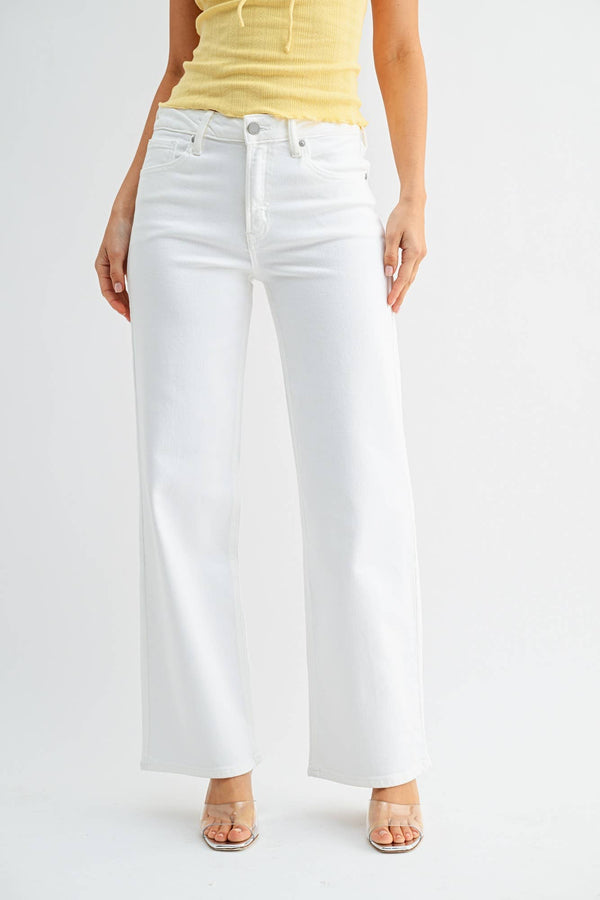 White High Rise Full Length Jeans