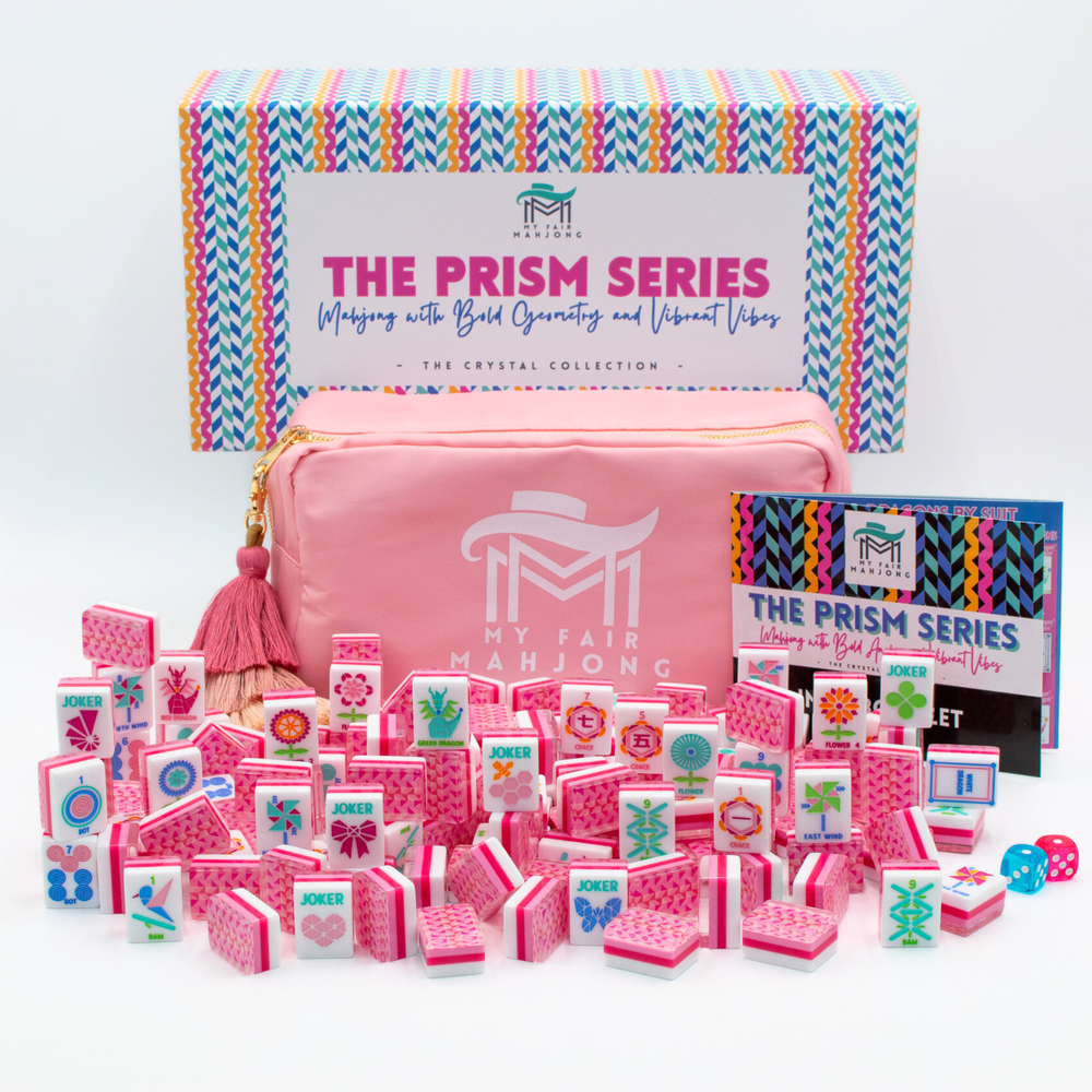 Crystal Prism Pink Mahjong Set