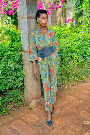 Ruffleneck Tunic - Jungle Symphony