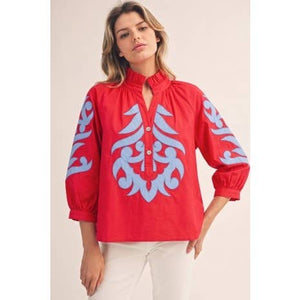 Baroque applique detail top