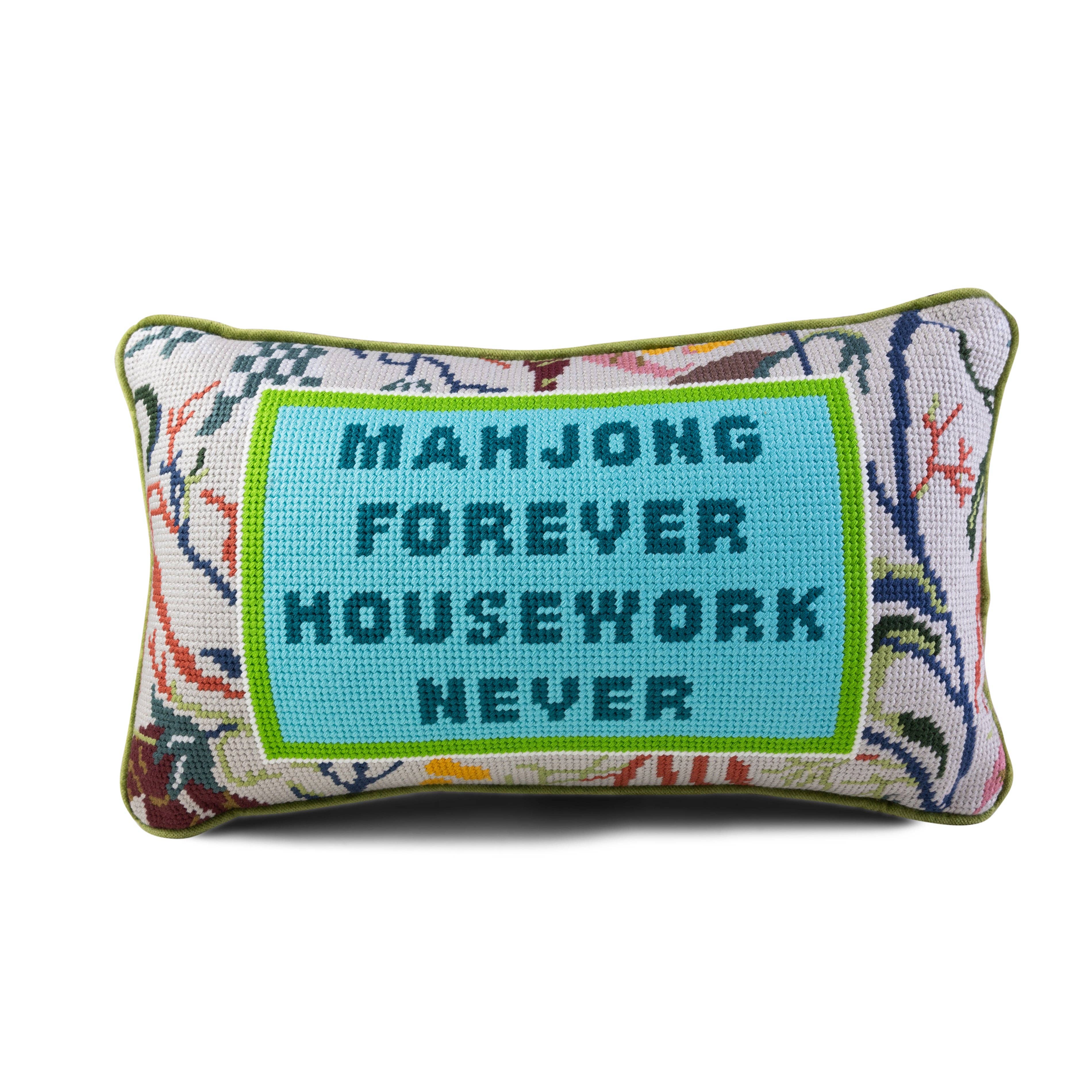 Furbish Studio Needlepoint Pillow, Mahjong - Thumbnail 4