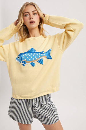Crewneck Fish Sweater