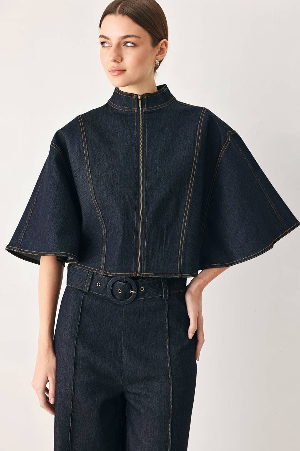 Denim Capelet Skort Set