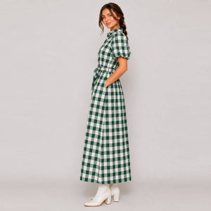 Harper Check Maxi Shirt Dress