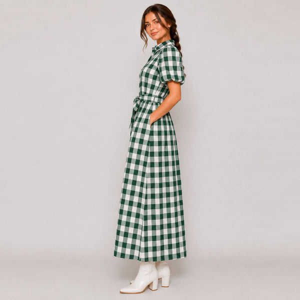 Harper Check Maxi Shirt Dress