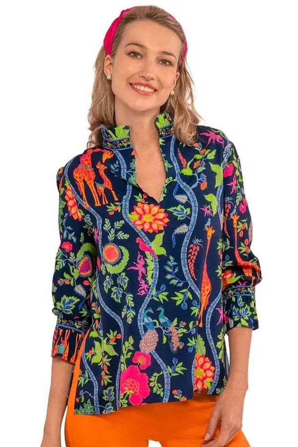 Ruffleneck Tunic - Jungle Symphony