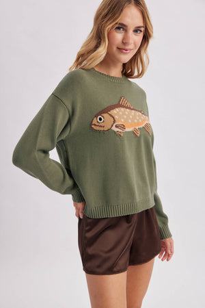 Crewneck Fish Sweater