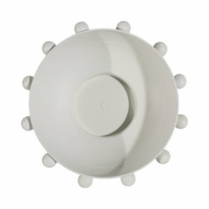 Decorative Bowl - White Iron/Fir Wood Hobnail, 11 in.