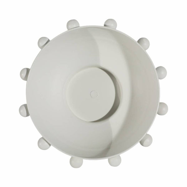 Decorative Bowl - White Iron/Fir Wood Hobnail, 11 in.