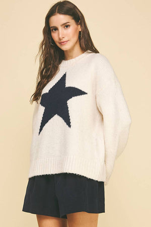 Star Knit Oversized Sweater