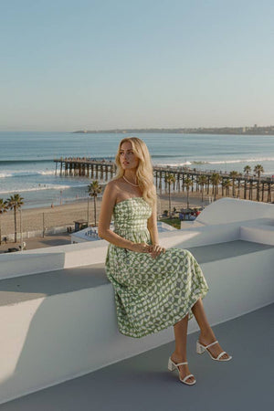 Geometric Print Midi Dress