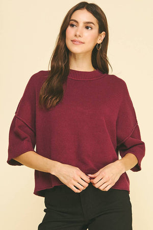 Soft Knit Short Sleeve Sweater Top
