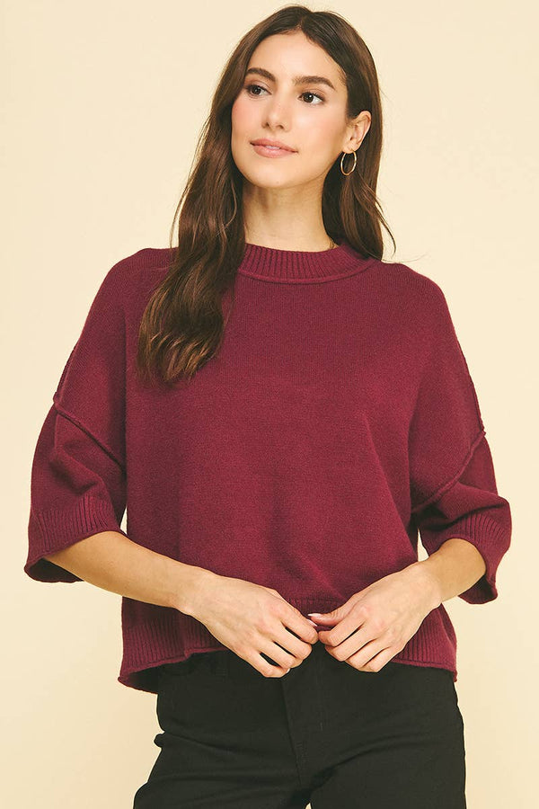 Soft Knit Short Sleeve Sweater Top
