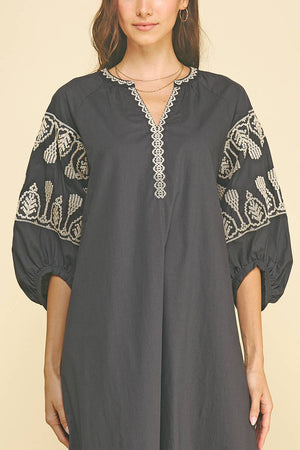 Boho Embroidered Midi Dress