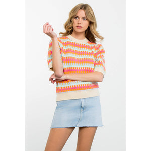Vibrant Crochet Pattern Knit Top