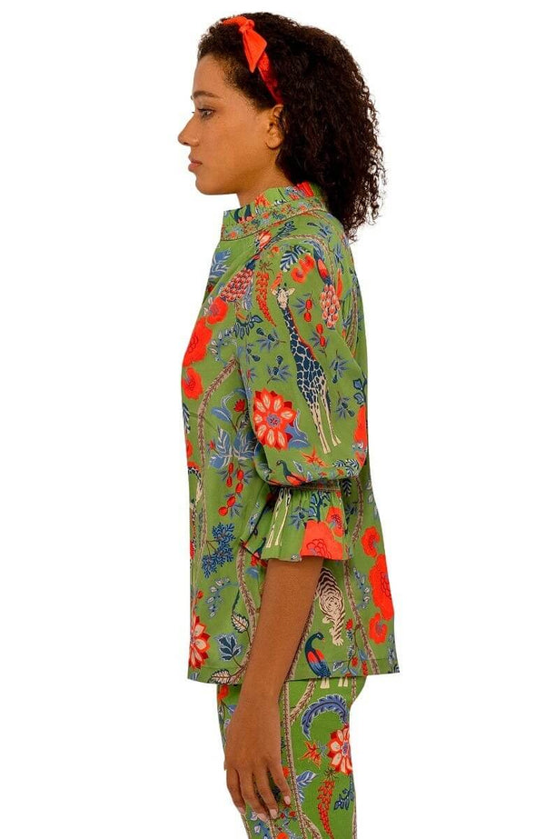 Ruffleneck Tunic - Jungle Symphony