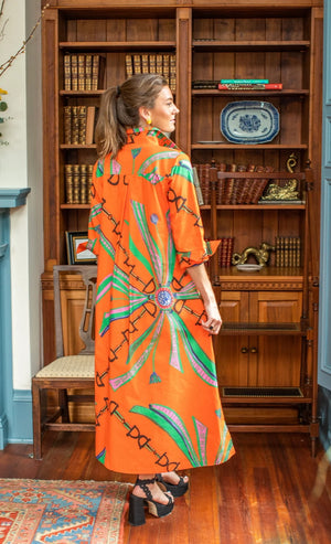 Estate Orange Shirt Dress- Long