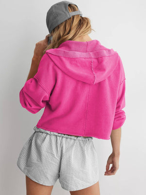 Hooded Loose Fit Long Sleeve Casual Pullover