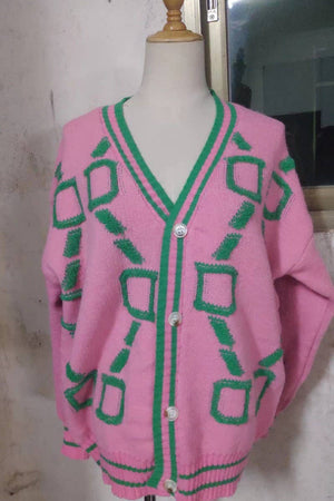 Long-Sleeved Knitted Cardigan