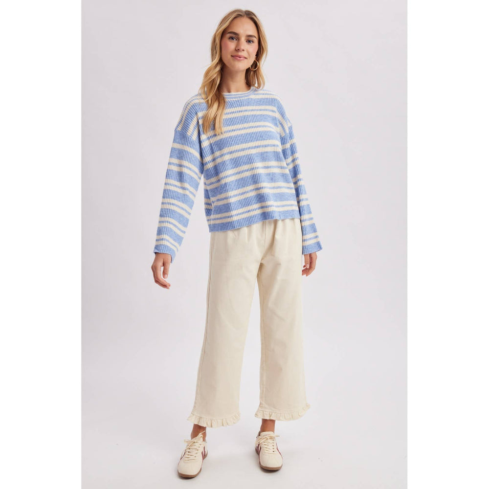 Soft Touch Striped Crew Sweater