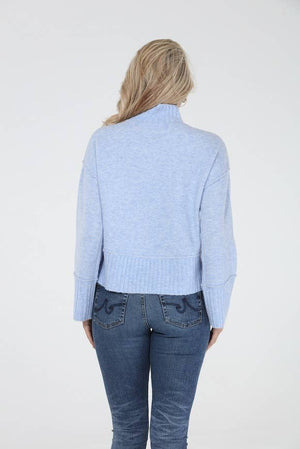 Sienna Rib Trim Mock Neck Sweater
