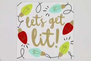 Funny Christmas Cocktail Napkins | Let's Get Lit - 20ct