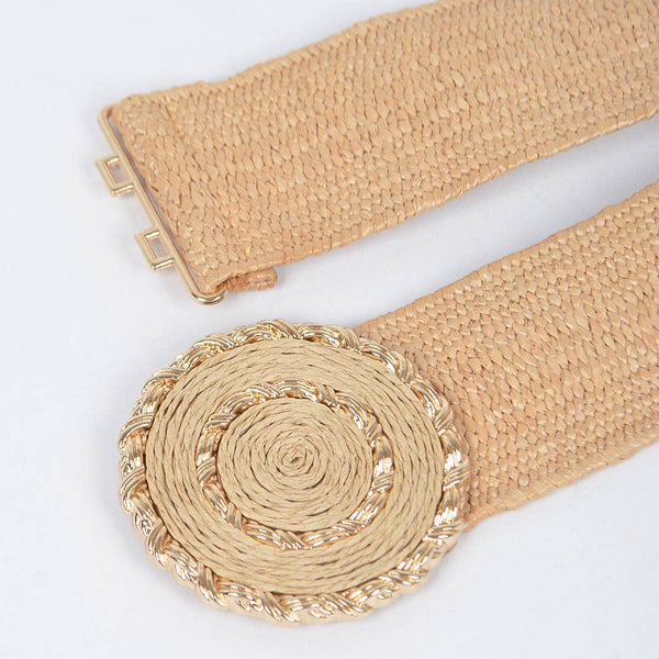 Faux Straw Elastic Belt