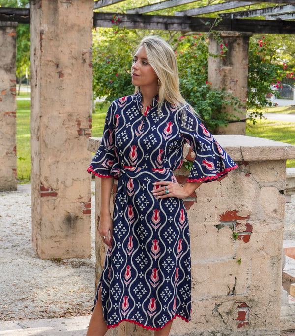 COMO MIDI | TULIP IKAT NAVY