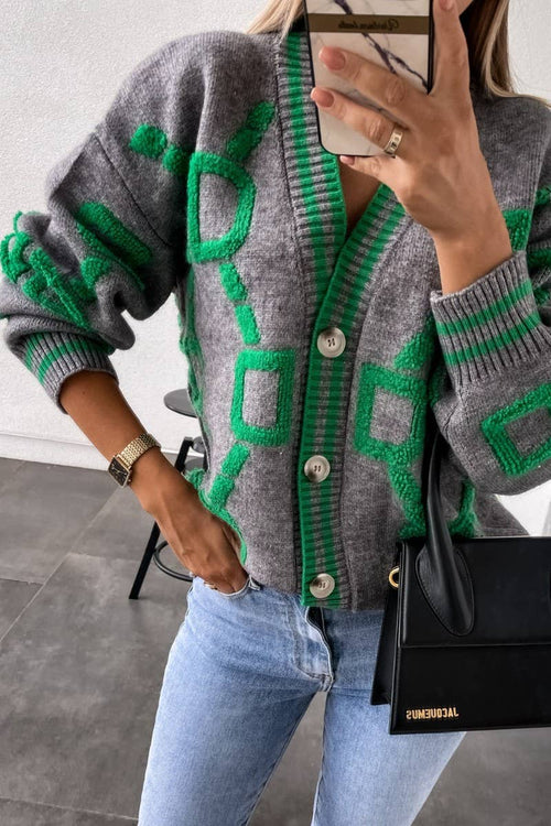 Long-Sleeved Knitted Cardigan