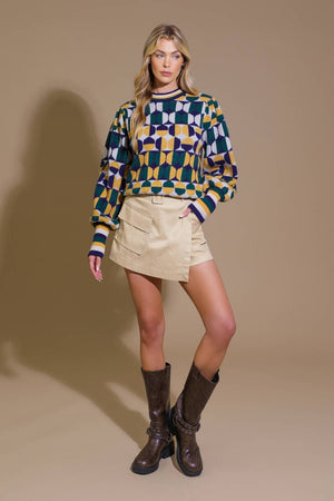 Cozy jacquard knit sweater