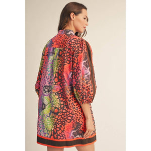 Multi Color Leopard Floral Dress