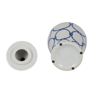 Ceramic Classic Links Decorative Temple Jar - Blue, 18 in.