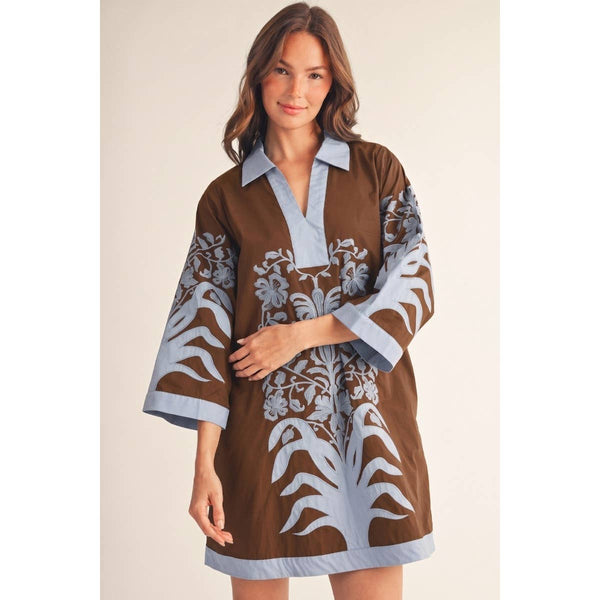 Baroque Floral Embroidered Dress