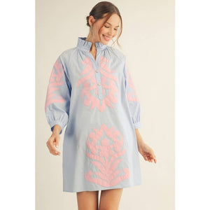 Floral Applique Shift Dress
