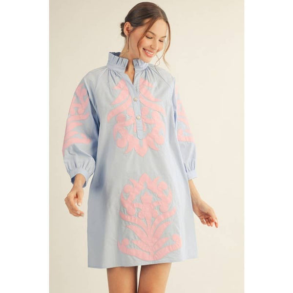 Floral Applique Shift Dress