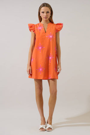 Karani Starburst Evalyn Ruffle Mini Dress