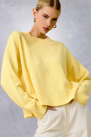Crew Mock Neck Drop Shoulder Sweater Game Day Fall